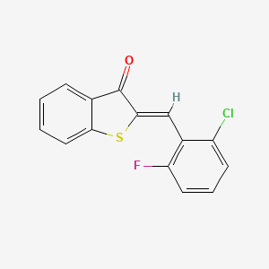 molecular formula C15H8ClFOS B11689780 (2Z)-2-(2-chloro-6-fluorobenzylidene)-1-benzothiophen-3(2H)-one 