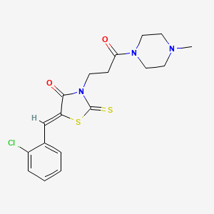 (5Z)-5-[(2-chlorophenyl)methylidene]-3-[3-(4-methylpiperazin-1-yl)-3-oxopropyl]-2-sulfanylidene-1,3-thiazolidin-4-one