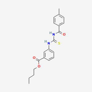 molecular formula C20H22N2O3S B11689816 Butyl 3-({[(4-methylbenzoyl)amino]carbothioyl}amino)benzoate 