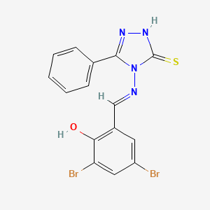 2,4-Dibromo-6-[(3-mercapto-5-phenyl-[1,2,4]triazol-4-ylimino)-methyl]-phenol