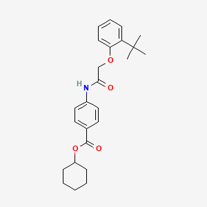 molecular formula C25H31NO4 B11689845 Cyclohexyl 4-[2-(2-tert-butylphenoxy)acetamido]benzoate 