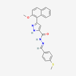 3-(2-Methoxy-1-naphthyl)-N'-{(E)-[4-(methylsulfanyl)phenyl]methylidene}-1H-pyrazole-5-carbohydrazide