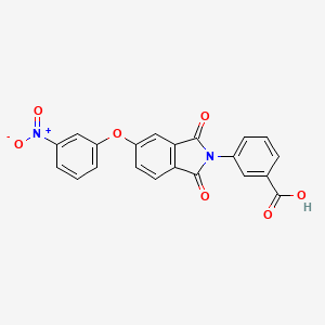 molecular formula C21H12N2O7 B11689905 3-[5-(3-nitrophenoxy)-1,3-dioxo-1,3-dihydro-2H-isoindol-2-yl]benzoic acid 