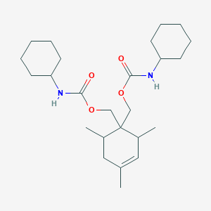 molecular formula C25H42N2O4 B11689945 (2,4,6-Trimethylcyclohex-3-ene-1,1-diyl)dimethanediyl bis(cyclohexylcarbamate) 