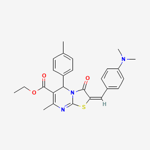 ethyl (2E)-2-[4-(dimethylamino)benzylidene]-7-methyl-5-(4-methylphenyl)-3-oxo-2,3-dihydro-5H-[1,3]thiazolo[3,2-a]pyrimidine-6-carboxylate