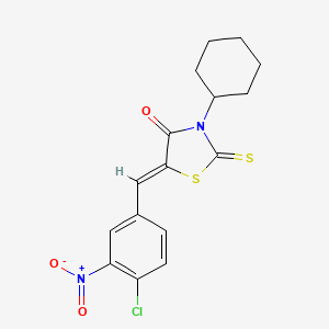 (5Z)-5-[(4-chloro-3-nitrophenyl)methylidene]-3-cyclohexyl-2-sulfanylidene-1,3-thiazolidin-4-one