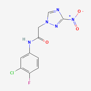 N-(3-chloro-4-fluorophenyl)-2-(3-nitro-1H-1,2,4-triazol-1-yl)acetamide