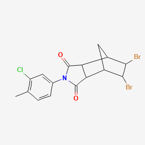 molecular formula C16H14Br2ClNO2 B11690018 5,6-dibromo-2-(3-chloro-4-methylphenyl)hexahydro-1H-4,7-methanoisoindole-1,3(2H)-dione 