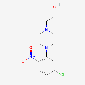 molecular formula C12H16ClN3O3 B11690036 2-[4-(5-Chloro-2-nitrophenyl)piperazin-1-yl]ethanol 