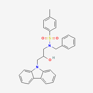 molecular formula C29H28N2O3S B11690046 N-benzyl-N-[3-(9H-carbazol-9-yl)-2-hydroxypropyl]-4-methylbenzenesulfonamide 