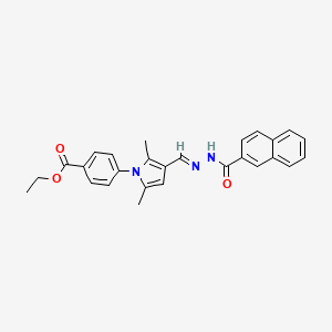 ethyl 4-(2,5-dimethyl-3-{(E)-[2-(naphthalen-2-ylcarbonyl)hydrazinylidene]methyl}-1H-pyrrol-1-yl)benzoate