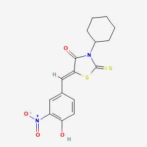 (5Z)-3-cyclohexyl-5-[(4-hydroxy-3-nitrophenyl)methylidene]-2-sulfanylidene-1,3-thiazolidin-4-one