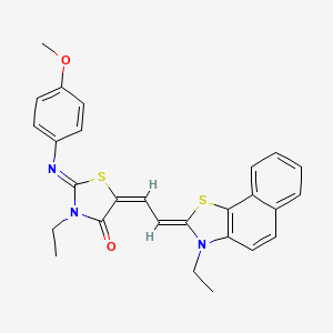 (2E,5E)-3-ethyl-5-[(2Z)-2-(3-ethylnaphtho[2,1-d][1,3]thiazol-2(3H)-ylidene)ethylidene]-2-[(4-methoxyphenyl)imino]-1,3-thiazolidin-4-one