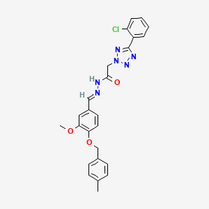 molecular formula C25H23ClN6O3 B11690176 2-[5-(2-chlorophenyl)-2H-tetrazol-2-yl]-N'-[(E)-{3-methoxy-4-[(4-methylbenzyl)oxy]phenyl}methylidene]acetohydrazide 