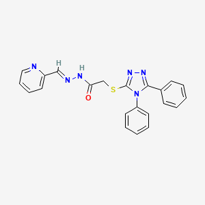 2-[(4,5-diphenyl-4H-1,2,4-triazol-3-yl)sulfanyl]-N'-[(E)-pyridin-2-ylmethylidene]acetohydrazide