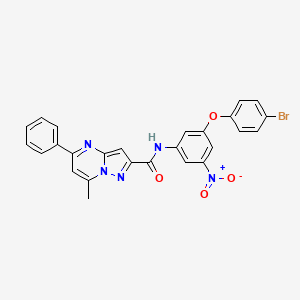 molecular formula C26H18BrN5O4 B11690188 N-[3-(4-bromophenoxy)-5-nitrophenyl]-7-methyl-5-phenylpyrazolo[1,5-a]pyrimidine-2-carboxamide 