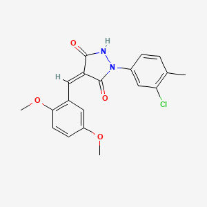 (4Z)-1-(3-chloro-4-methylphenyl)-4-[(2,5-dimethoxyphenyl)methylidene]pyrazolidine-3,5-dione