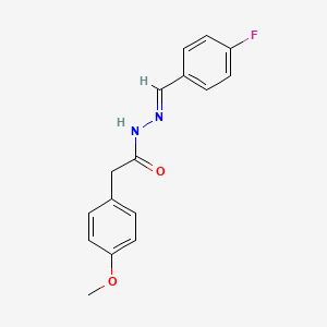 molecular formula C16H15FN2O2 B11690206 N'-[(E)-(4-fluorophenyl)methylidene]-2-(4-methoxyphenyl)acetohydrazide 