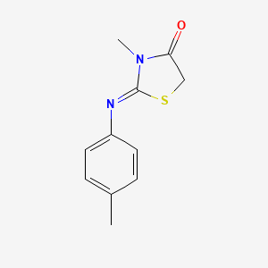 molecular formula C11H12N2OS B11690209 (2E)-3-methyl-2-[(4-methylphenyl)imino]-1,3-thiazolidin-4-one 