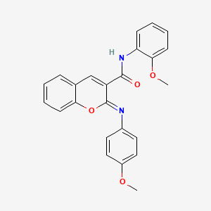 molecular formula C24H20N2O4 B11690213 (2Z)-N-(2-methoxyphenyl)-2-[(4-methoxyphenyl)imino]-2H-chromene-3-carboxamide 