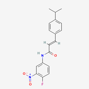 molecular formula C18H17FN2O3 B11690217 (2E)-N-(4-fluoro-3-nitrophenyl)-3-[4-(propan-2-yl)phenyl]prop-2-enamide 