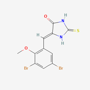 molecular formula C11H8Br2N2O2S B11690252 (5Z)-5-(3,5-dibromo-2-methoxybenzylidene)-2-thioxoimidazolidin-4-one 