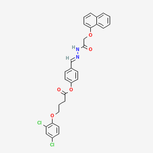 (E)-4-((2-(2-(naphthalen-1-yloxy)acetyl)hydrazono)methyl)phenyl 4-(2,4-dichlorophenoxy)butanoate