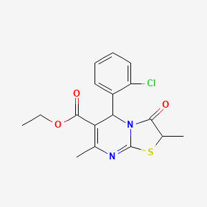 molecular formula C17H17ClN2O3S B11690276 ethyl 5-(2-chlorophenyl)-2,7-dimethyl-3-oxo-2,3-dihydro-5H-[1,3]thiazolo[3,2-a]pyrimidine-6-carboxylate 