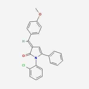 molecular formula C24H18ClNO2 B11690307 (3E)-1-(2-chlorophenyl)-3-(4-methoxybenzylidene)-5-phenyl-1,3-dihydro-2H-pyrrol-2-one 