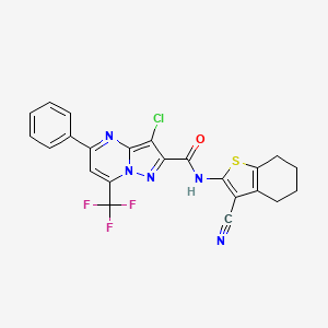 3-chloro-N-(3-cyano-4,5,6,7-tetrahydro-1-benzothiophen-2-yl)-5-phenyl-7-(trifluoromethyl)pyrazolo[1,5-a]pyrimidine-2-carboxamide