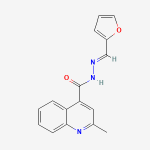 molecular formula C16H13N3O2 B11690342 N'-[(E)-furan-2-ylmethylidene]-2-methylquinoline-4-carbohydrazide 