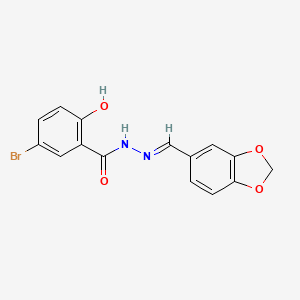 N'-[(E)-1,3-benzodioxol-5-ylmethylidene]-5-bromo-2-hydroxybenzohydrazide