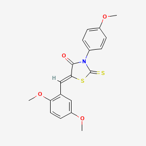 molecular formula C19H17NO4S2 B11690364 (5Z)-5-(2,5-dimethoxybenzylidene)-3-(4-methoxyphenyl)-2-thioxo-1,3-thiazolidin-4-one 