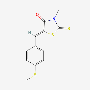 molecular formula C12H11NOS3 B11690384 (5Z)-3-methyl-5-[4-(methylsulfanyl)benzylidene]-2-thioxo-1,3-thiazolidin-4-one 