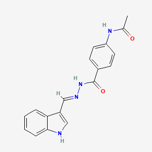 N-(4-{[(2E)-2-(1H-indol-3-ylmethylidene)hydrazinyl]carbonyl}phenyl)acetamide