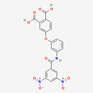 4-(3-{[(3,5-Dinitrophenyl)carbonyl]amino}phenoxy)benzene-1,2-dicarboxylic acid