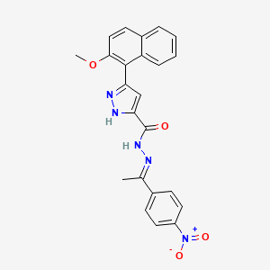 3-(2-Methoxy-1-naphthyl)-N'-[(E)-1-(4-nitrophenyl)ethylidene]-1H-pyrazole-5-carbohydrazide