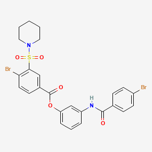 3-{[(4-Bromophenyl)carbonyl]amino}phenyl 4-bromo-3-(piperidin-1-ylsulfonyl)benzoate