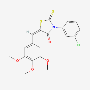 molecular formula C19H16ClNO4S2 B11690475 (5E)-3-(3-chlorophenyl)-2-thioxo-5-(3,4,5-trimethoxybenzylidene)-1,3-thiazolidin-4-one 