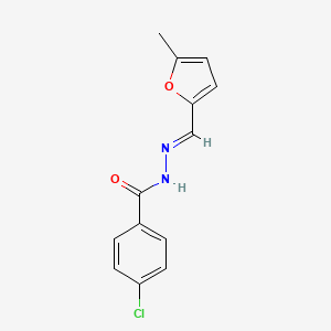 molecular formula C13H11ClN2O2 B11690483 4-chloro-N'-[(E)-(5-methylfuran-2-yl)methylidene]benzohydrazide 