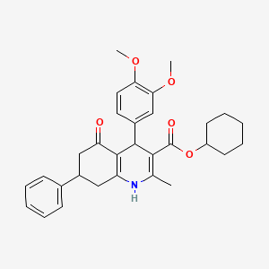 Cyclohexyl 4-(3,4-dimethoxyphenyl)-2-methyl-5-oxo-7-phenyl-1,4,5,6,7,8-hexahydroquinoline-3-carboxylate