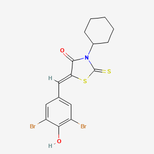 (5Z)-3-cyclohexyl-5-[(3,5-dibromo-4-hydroxyphenyl)methylidene]-2-sulfanylidene-1,3-thiazolidin-4-one