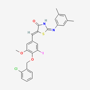 (2Z,5Z)-5-{4-[(2-chlorobenzyl)oxy]-3-iodo-5-methoxybenzylidene}-2-[(3,5-dimethylphenyl)imino]-1,3-thiazolidin-4-one