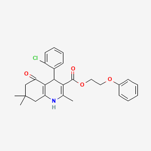 2-Phenoxyethyl 4-(2-chlorophenyl)-2,7,7-trimethyl-5-oxo-1,4,6,8-tetrahydroquinoline-3-carboxylate