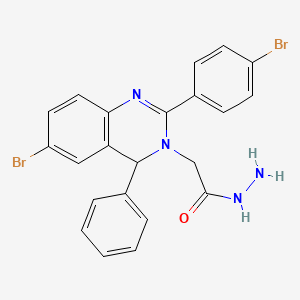 molecular formula C22H18Br2N4O B11690569 [6-Bromo-2-(4-bromo-phenyl)-4-phenyl-4H-quinazolin-3-yl]-acetic acid hydrazide 