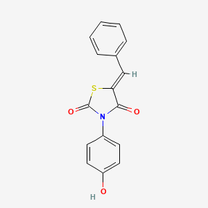 molecular formula C16H11NO3S B11690570 (5Z)-5-benzylidene-3-(4-hydroxyphenyl)-1,3-thiazolidine-2,4-dione 