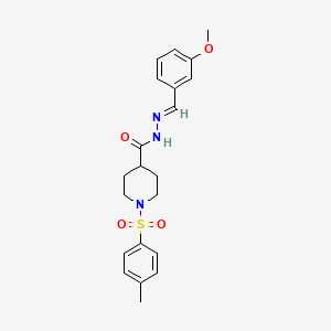 molecular formula C21H25N3O4S B11690575 N'-[(E)-(3-methoxyphenyl)methylidene]-1-[(4-methylphenyl)sulfonyl]piperidine-4-carbohydrazide 