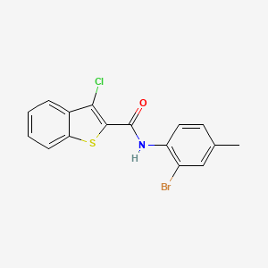 molecular formula C16H11BrClNOS B11690590 N-(2-bromo-4-methylphenyl)-3-chloro-1-benzothiophene-2-carboxamide 