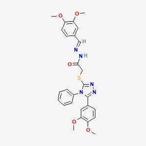 N'-[(E)-(3,4-dimethoxyphenyl)methylidene]-2-{[5-(3,4-dimethoxyphenyl)-4-phenyl-4H-1,2,4-triazol-3-yl]sulfanyl}acetohydrazide