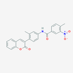 4-methyl-N-[3-methyl-4-(2-oxo-2H-chromen-3-yl)phenyl]-3-nitrobenzamide